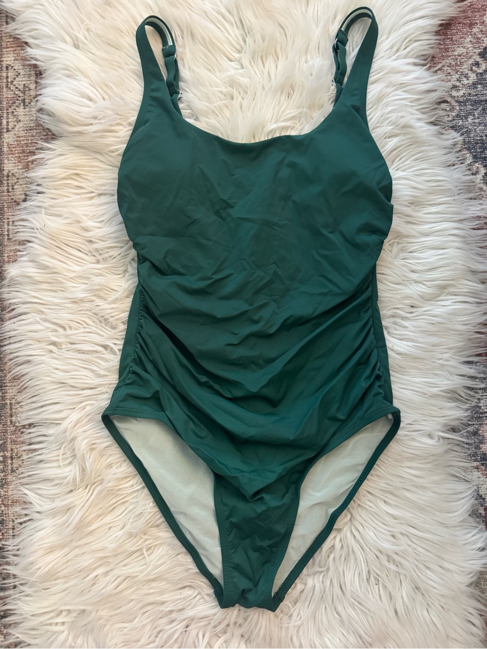 Classic One-Piece Swimsuit in Deep Green